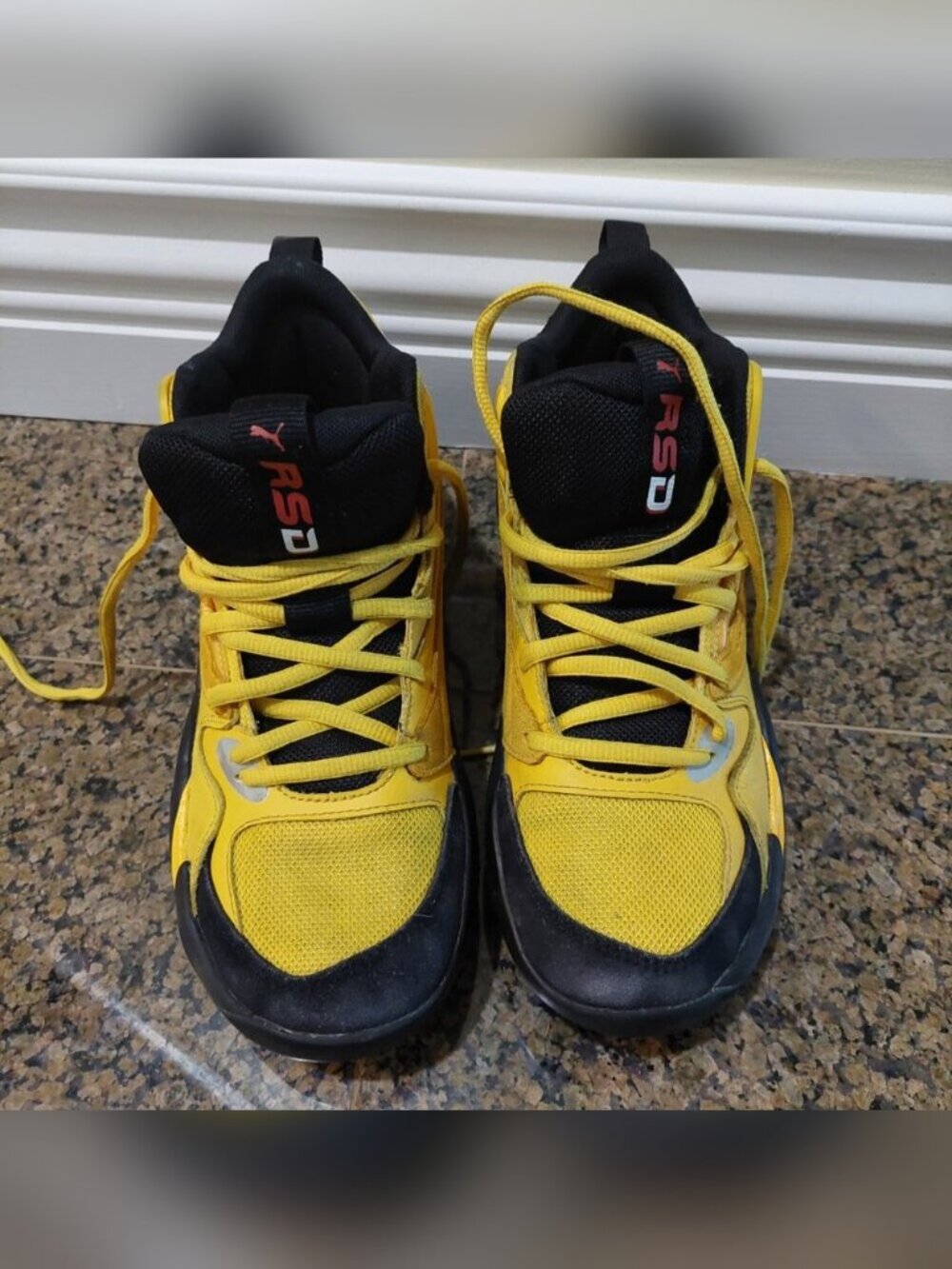 Puma Dreamer Yellow Black Basketball Shoes Mens 6